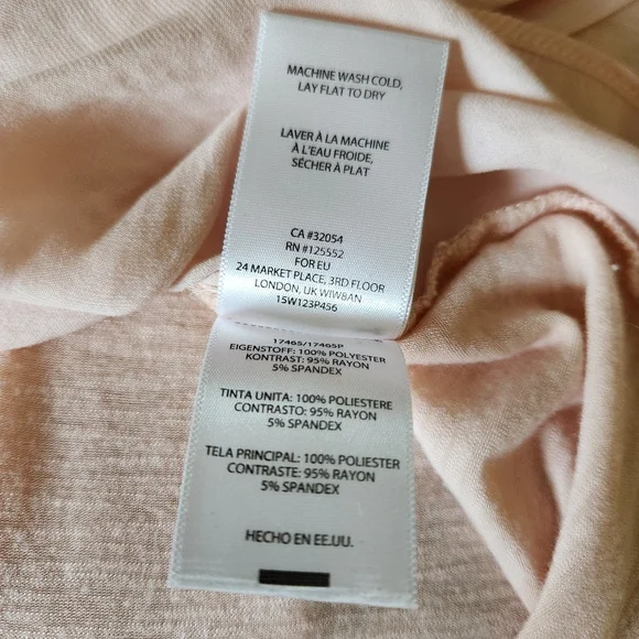 Dolan Left Coast Blouse Small Pink Sheer Sleeve Boho Flowy V Neck Made USA - Picture 12 of 12